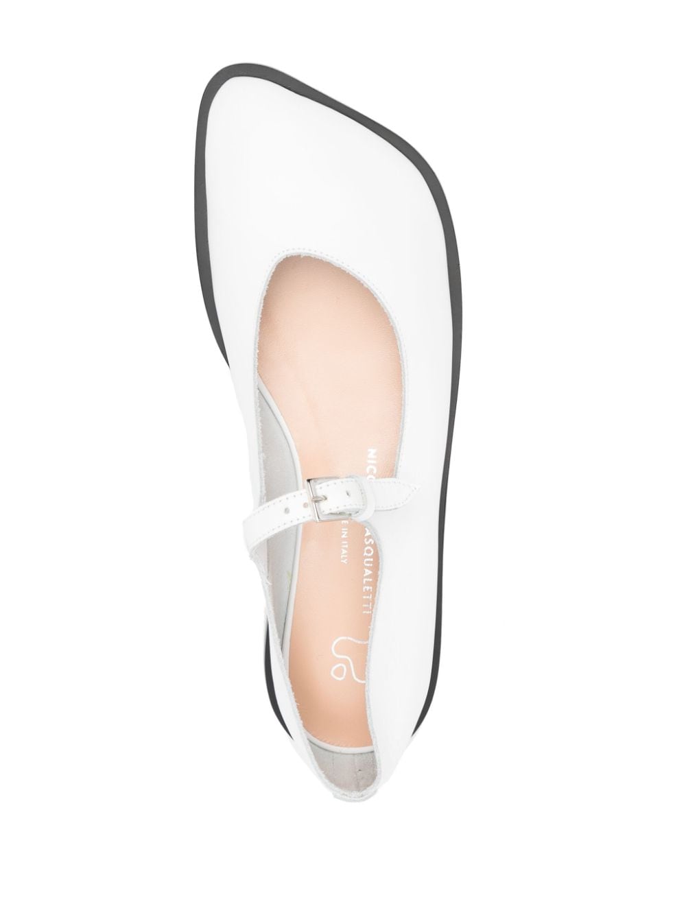 Shop Niccolò Pasqualetti Lea Leather Ballerina Shoes In White