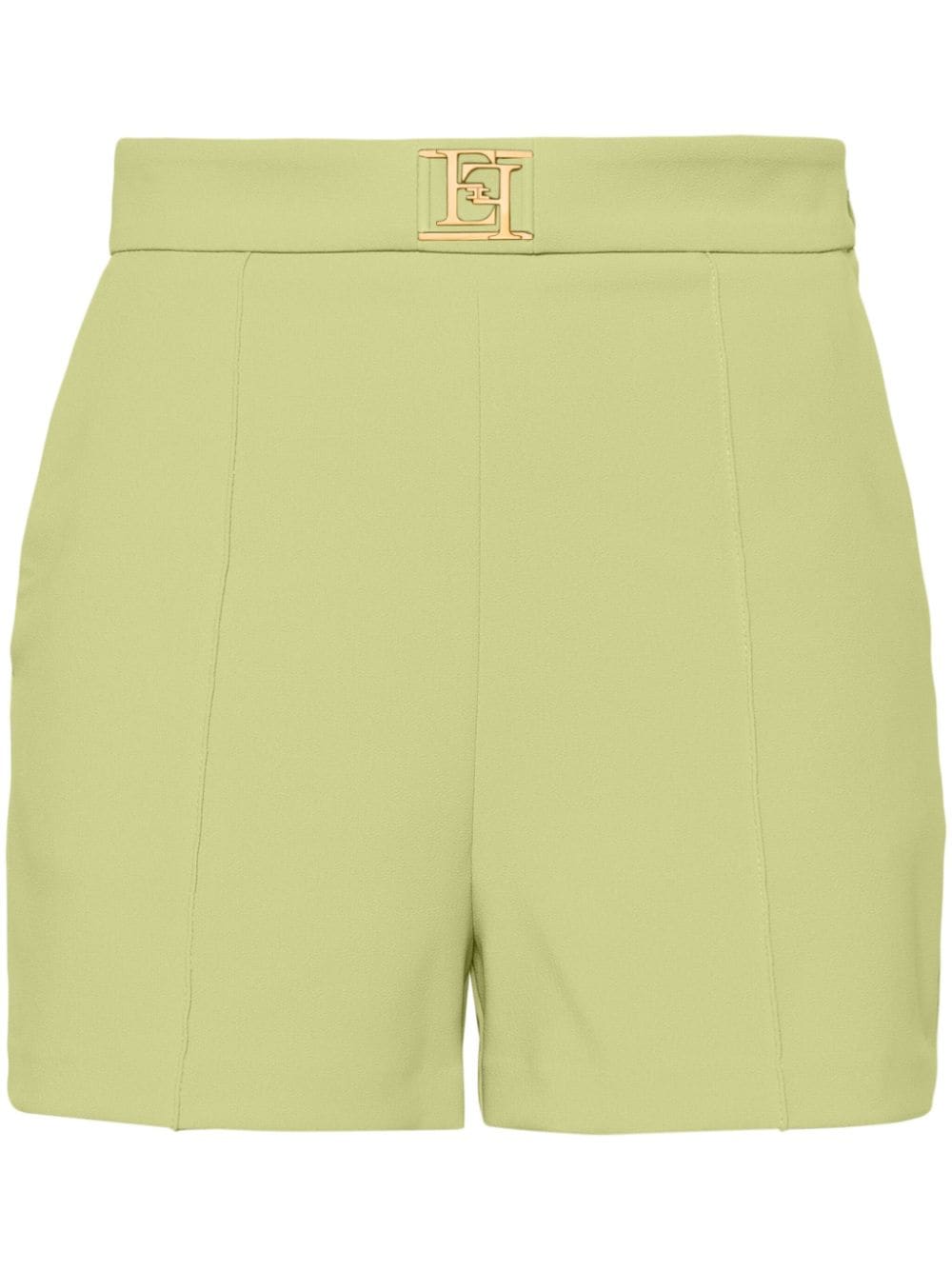 Elisabetta Franchi Logo-plaque Crepe Shorts In Green