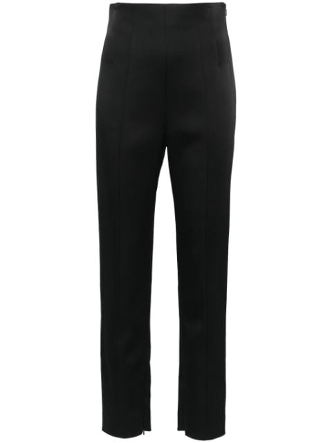 KHAITE slim-fit satin trousers