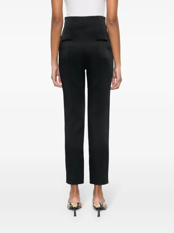 KHAITE slim-fit Satin Trousers Black FARFETCH IE