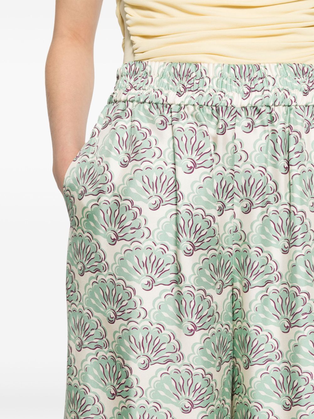 La DoubleJ High waist palazzo broek Groen