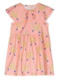 Tiny Cottons Dancing Stars-print cotton dress - Orange