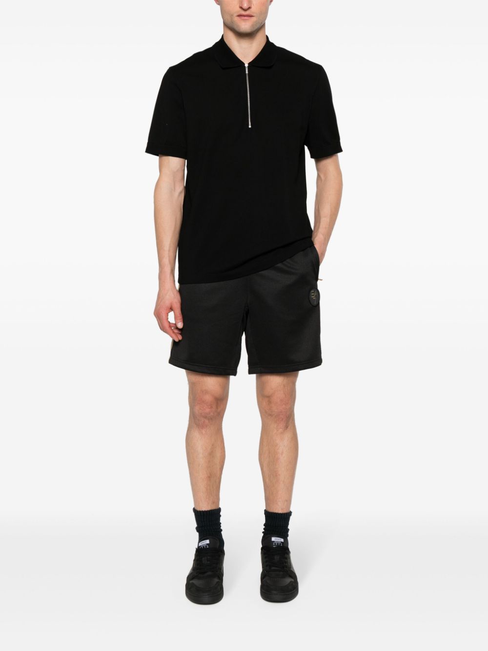 Ea7 Emporio Armani Shorts met logopatch - Zwart