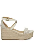 Michael Kors Serena monogram wedge sandals - White