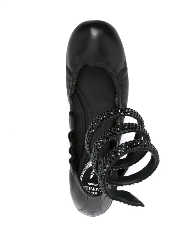 René Caovilla Cleo crystal-embellished Ballerina Shoes