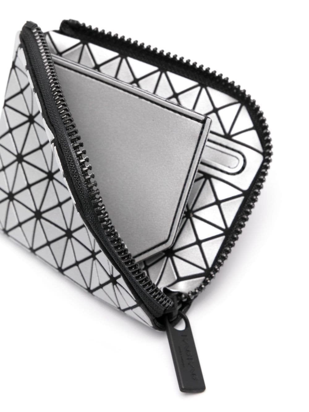 Shop Bao Bao Issey Miyake Clam Geometric-panelled Wallet In Silver