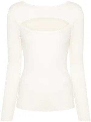 アリュード カシミアブレンド 長袖 ニット M ホワイト系 Allude