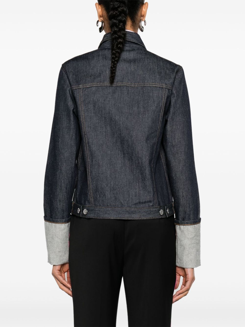 Shop Helmut Lang Classic-collar Denim Jacket In Blue