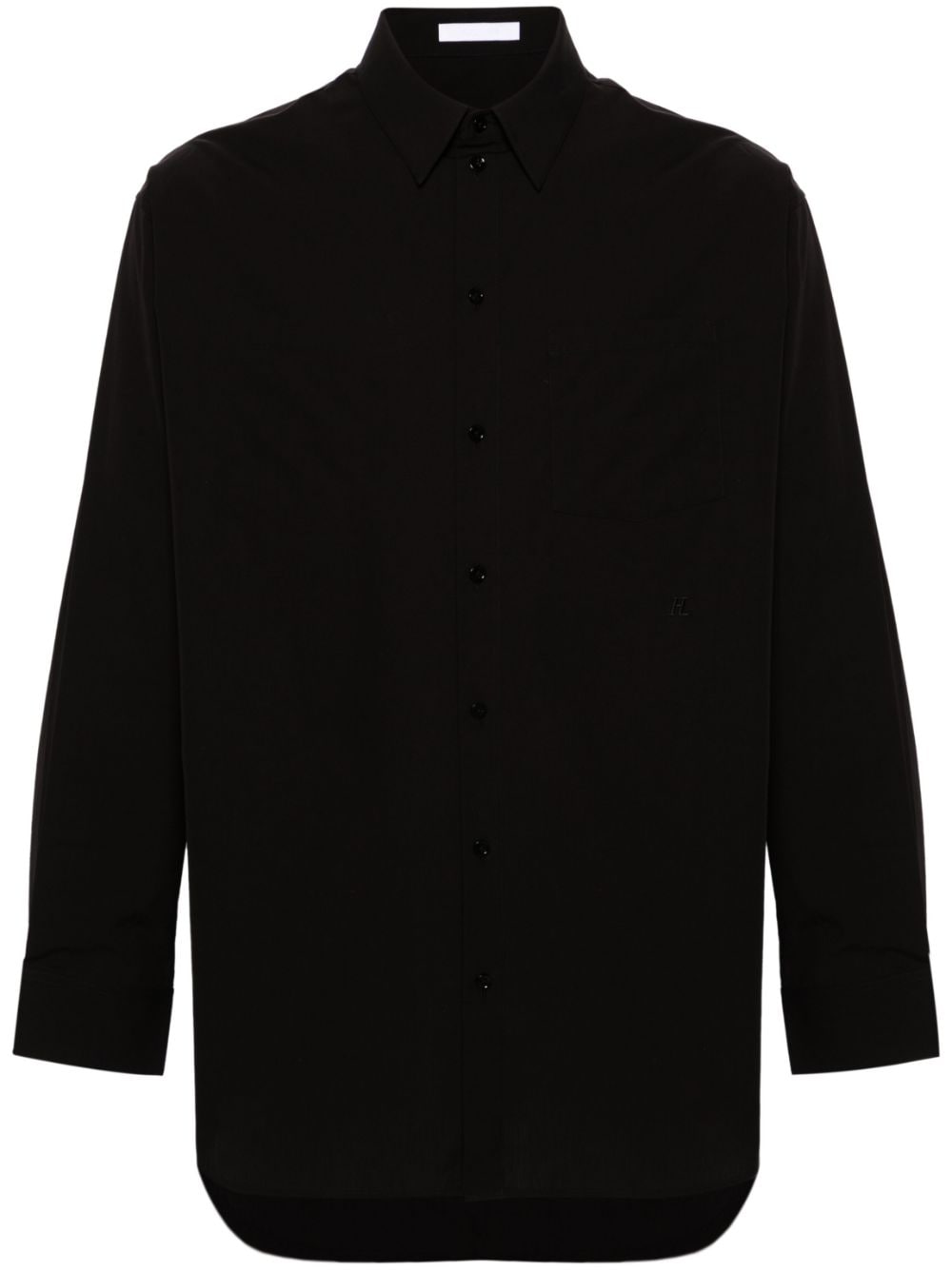 Helmut Lang Button-up Cotton Shirt In Black