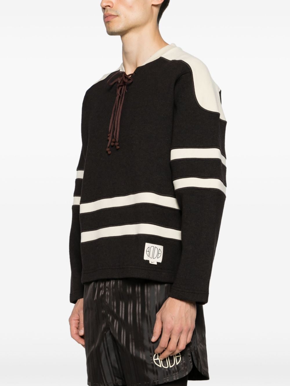 Shop Nike X Bode Lace-up Sweatshirt In Brown