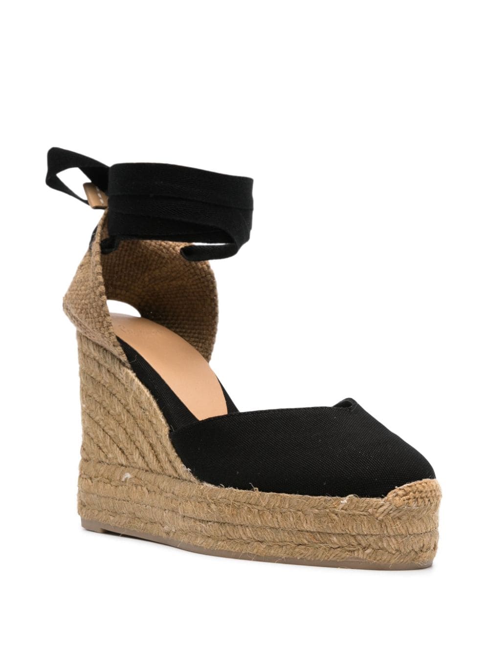 Shop Castaã±er Platform Suede Espadrilles In 黑色