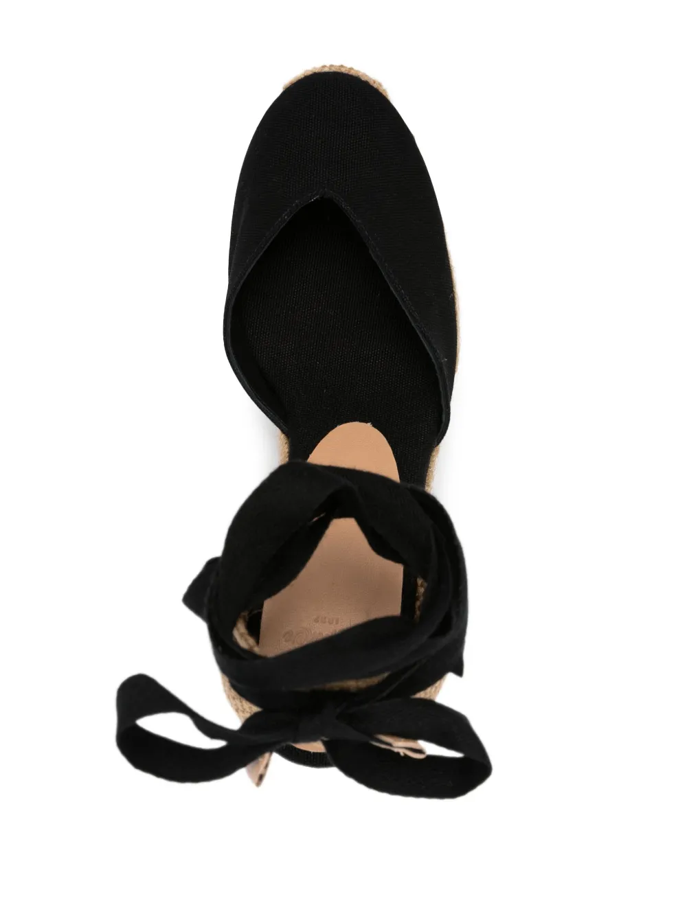 Castaã±er Almond-toe Raffia Sandals In 黑色