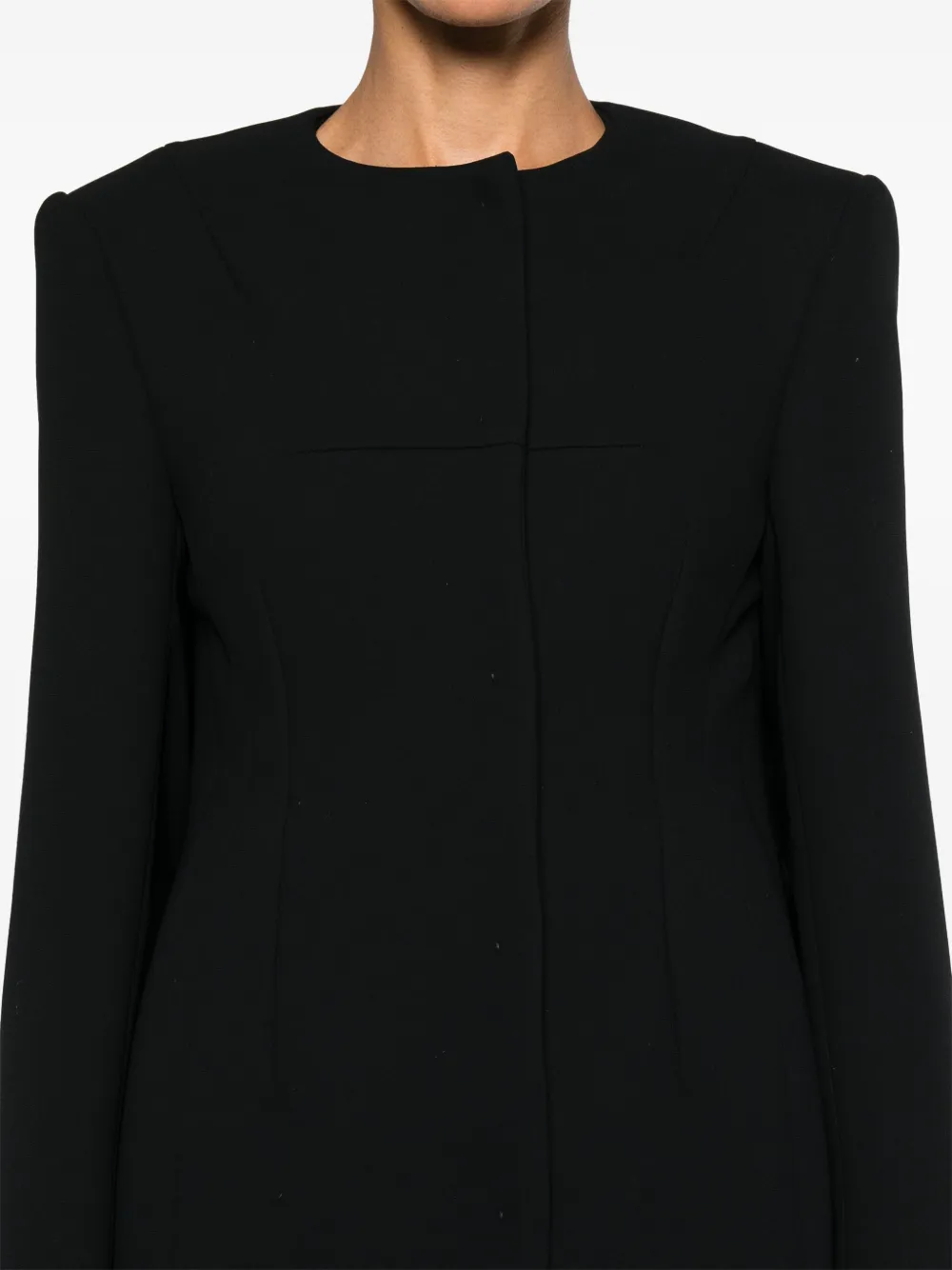 Sportmax Kraagloze blazer met enkele rij knopen Zwart