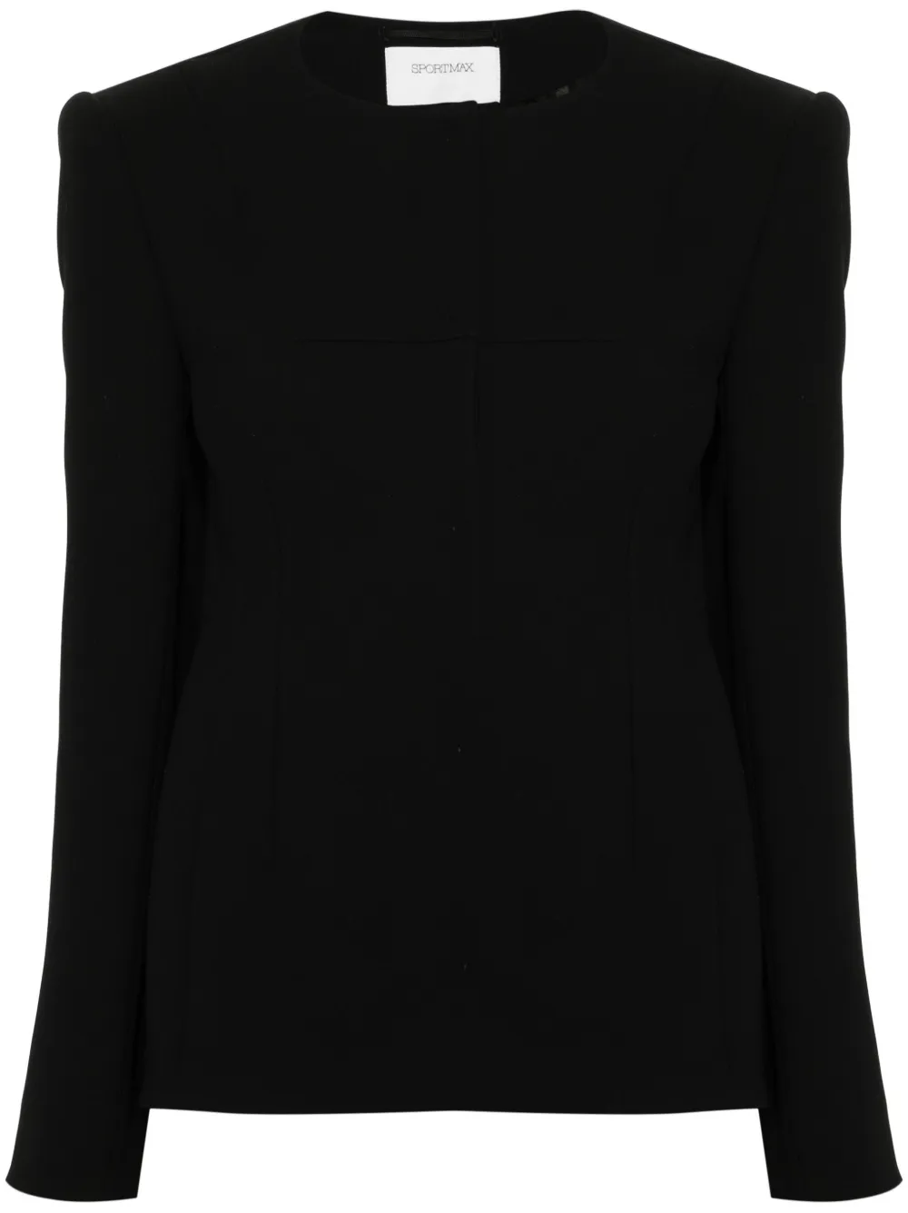 Sportmax collarless single-breasted blazer - Black