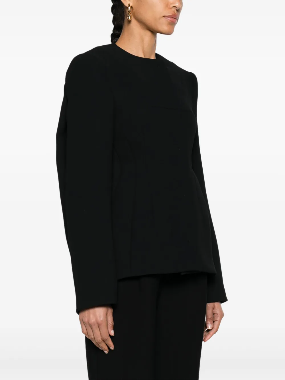  Sportmax Collarless Single-breasted Blazer - Black 