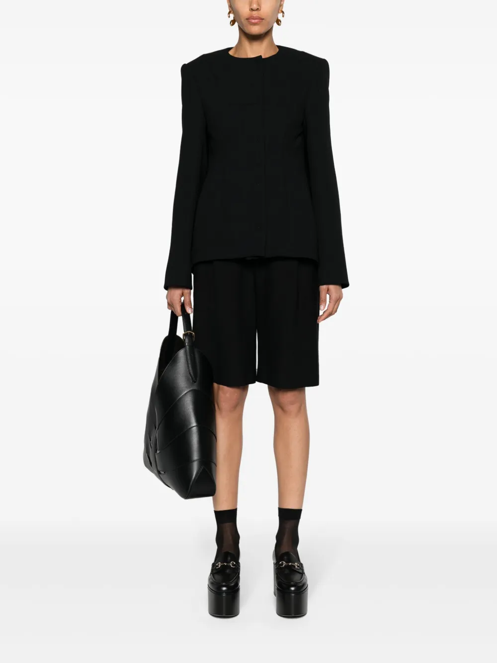  Sportmax Collarless Single-breasted Blazer - Black 