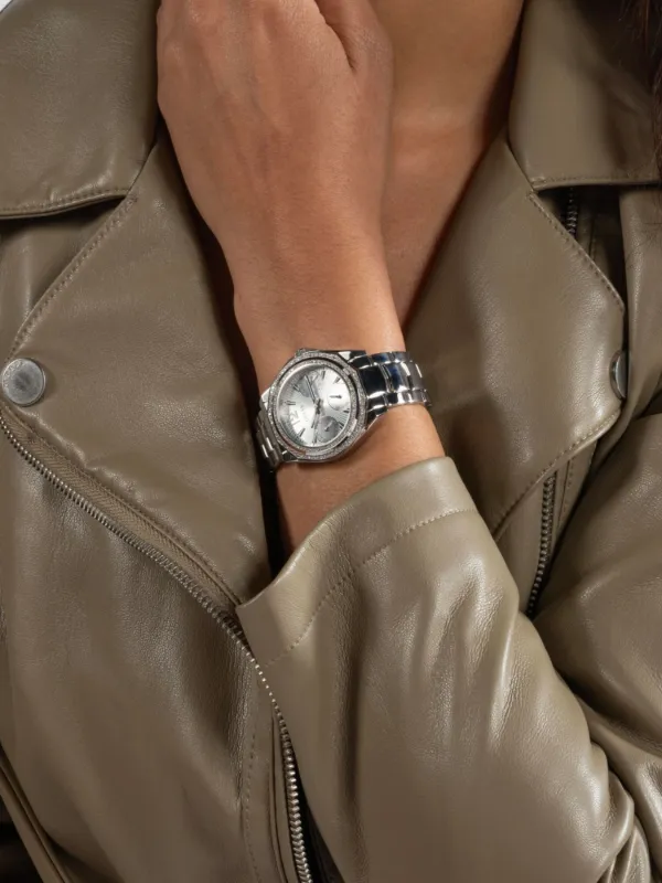 GUESS USA Crystal Quartz 36mm Watch | Silver | FARFETCH
