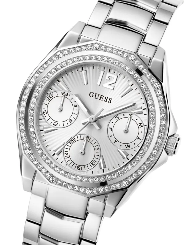 GUESS USA クリスタル クォーツ 36mm 腕時計 | シルバートーン