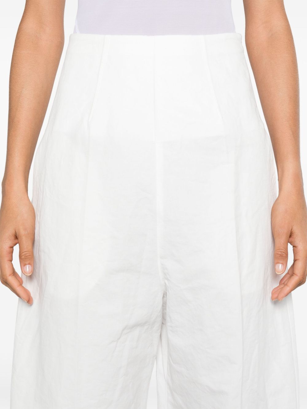 Shop Sportmax High-waisted Palazzo Pants In White