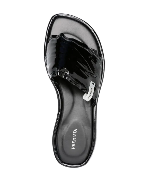 Premiata Patent Leather Slides | Black | FARFETCH VN