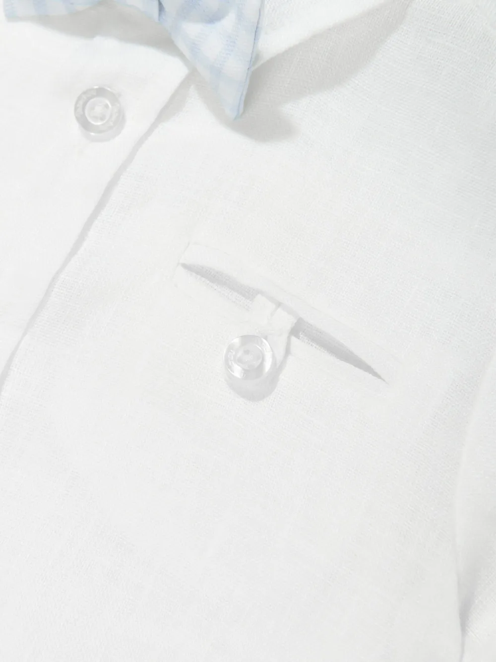 Patachou Shirt met korte mouwen en geruite strik Wit