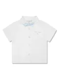 Patachou check-bow short-sleeve shirt - White