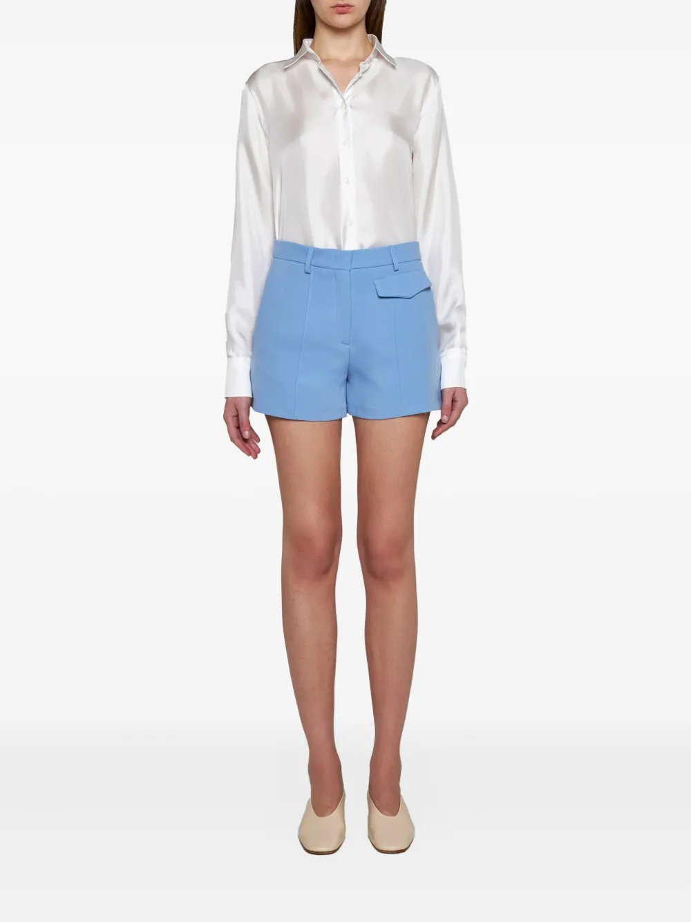 Blanca Vita pocket-detail tailored shorts CIELO