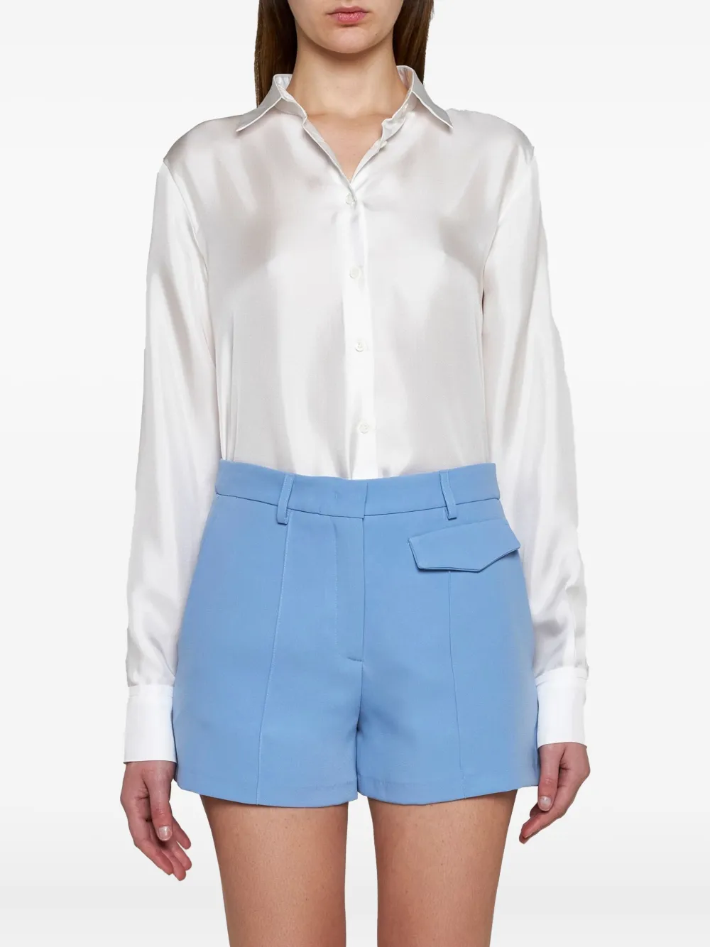 Blanca Vita pocket-detail tailored shorts CIELO