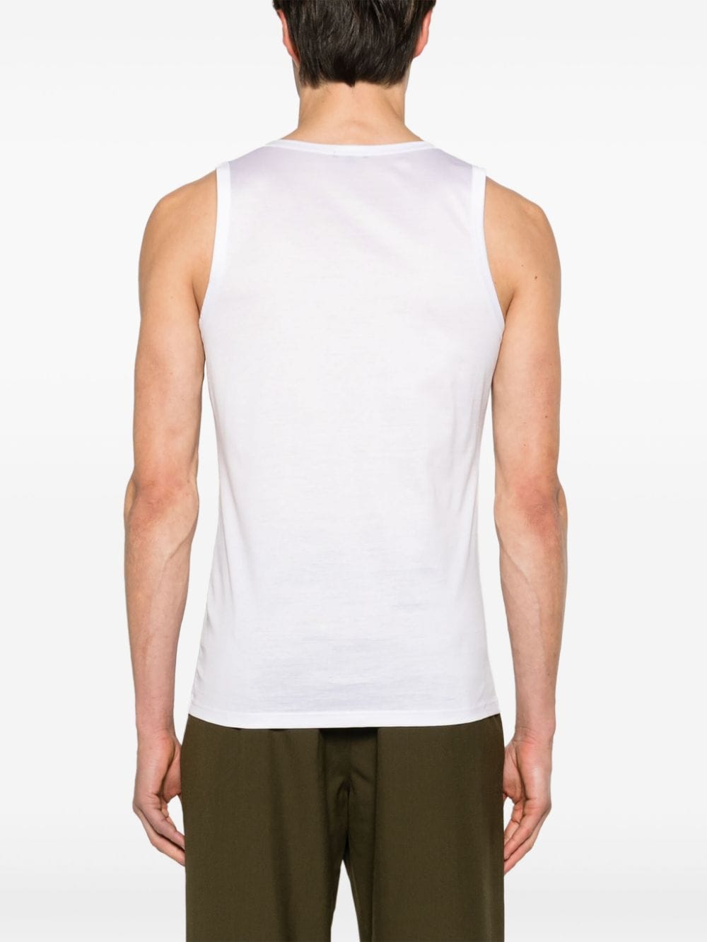 Shop Zegna Crew-neck Cotton Tank Top In White