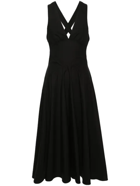 Alaïa striped cotton midi dress
