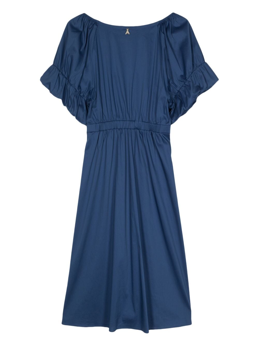 Shop Patrizia Pepe Ruffle-sleeve Midi Dress In Blue