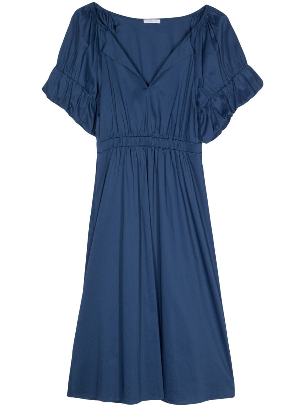 Patrizia Pepe Ruffle-sleeve Midi Dress In Blue