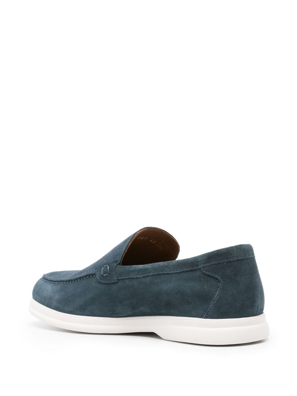 Shop Doucal's Moc-stitching Suede Loafers In Blue