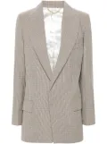 Victoria Beckham puppytooth peak-lapel blazer - Neutrals