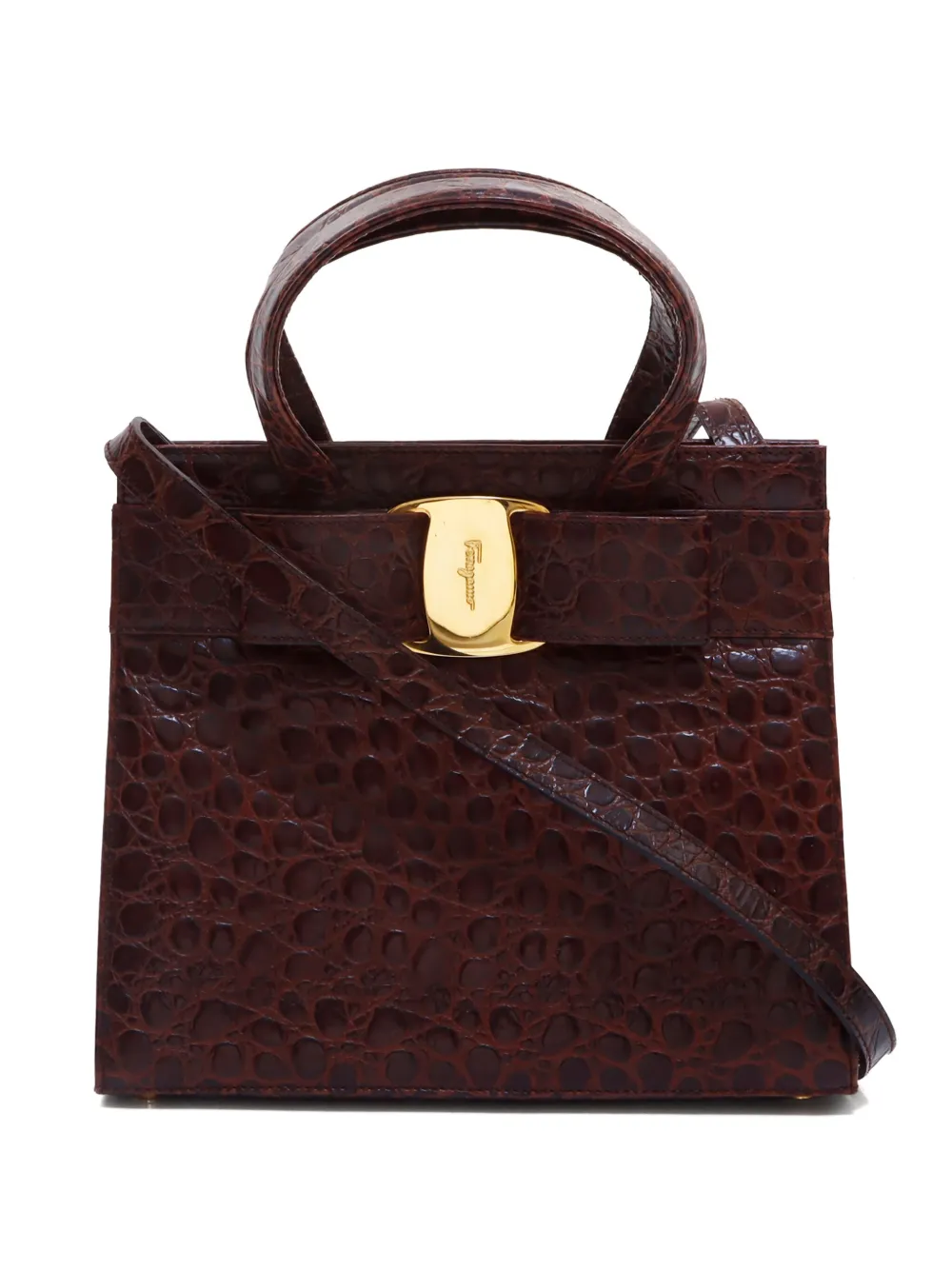 Vara crocodile-effect leather handbag