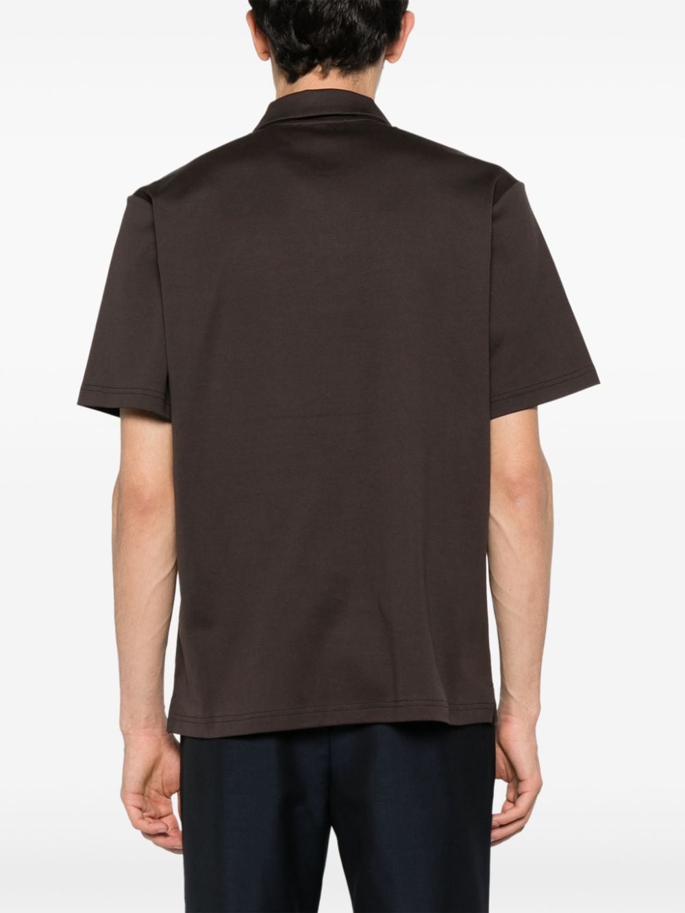 Shop Lardini Jersey Cotton Polo Shirt In Brown
