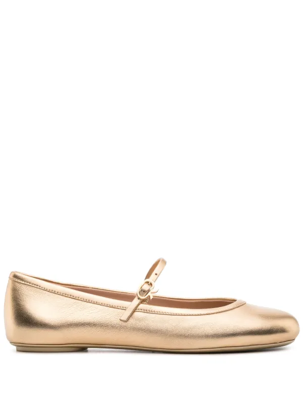 Gianvito Rossi Carla フラットシューズ | ゴールドトーン | FARFETCH JP