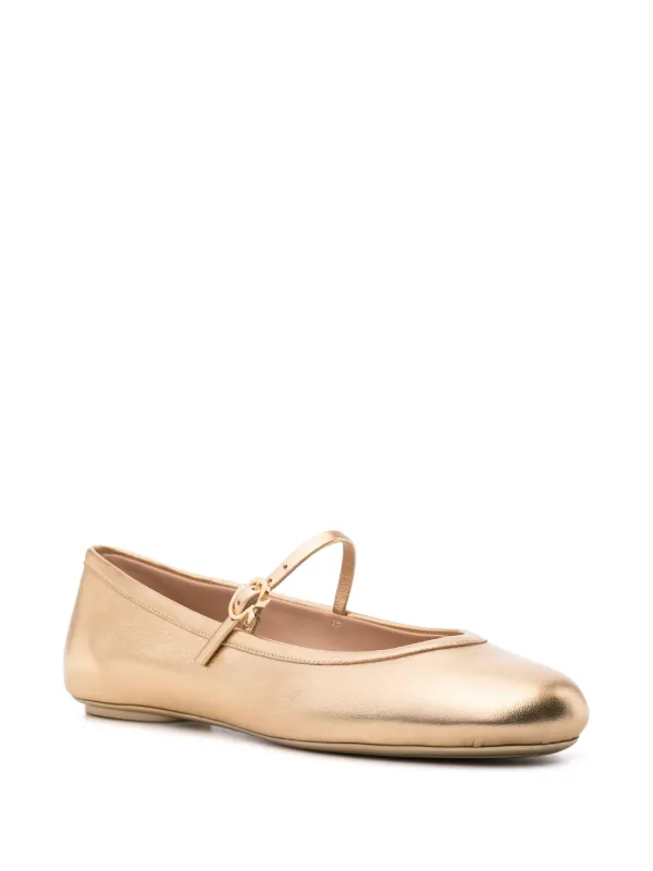 Gianvito Rossi Carla フラットシューズ | ゴールドトーン | FARFETCH JP