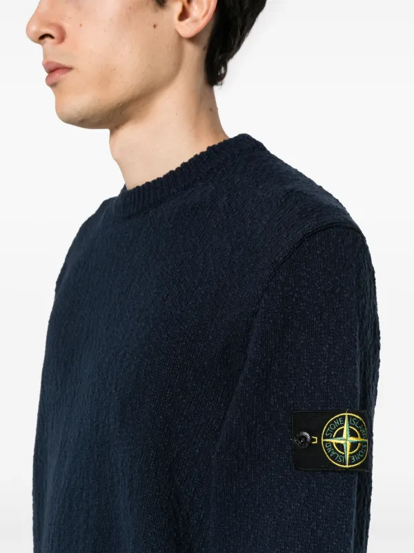 Stone Island Compass badge Knitted Jumper Blue