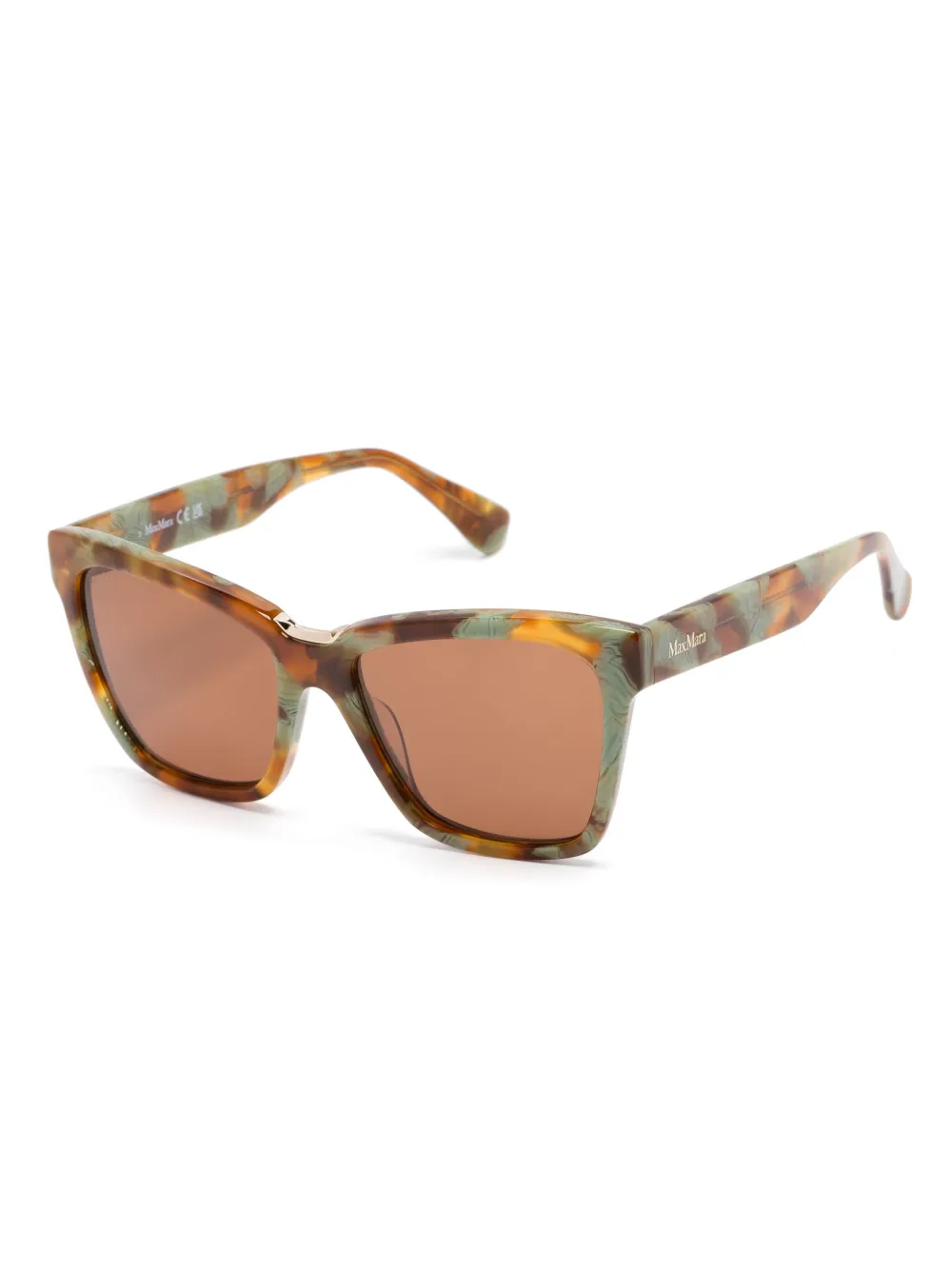 Max Mara Eyewear Zonnebril met vierkant montuur Bruin