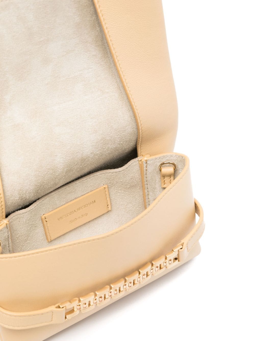 Shop Victoria Beckham Mini Chain Pouch Leather Cross Body Bag In Neutrals