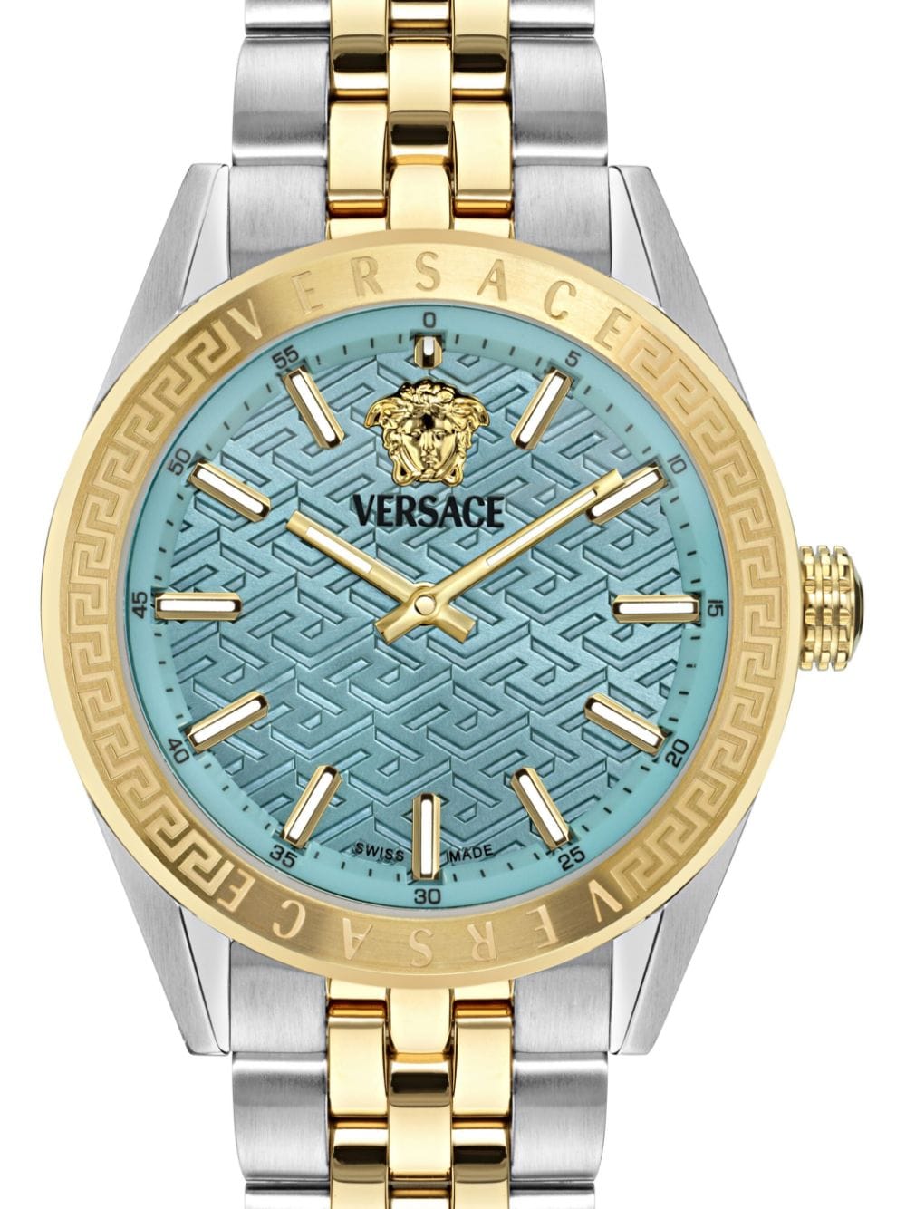 Versace V-Code 36mm horloge - Blauw