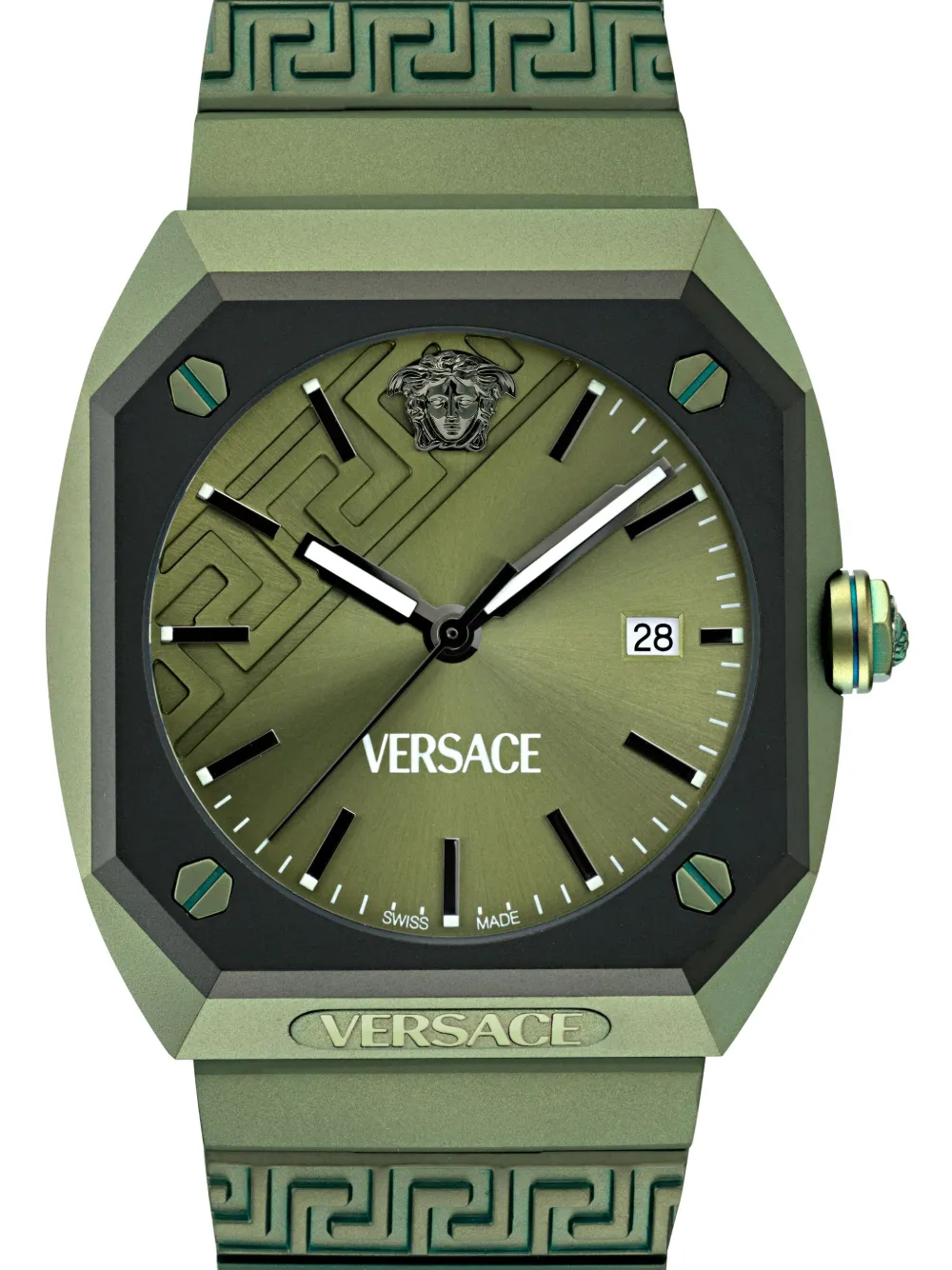 Shop Versace Antares 44mm In Green