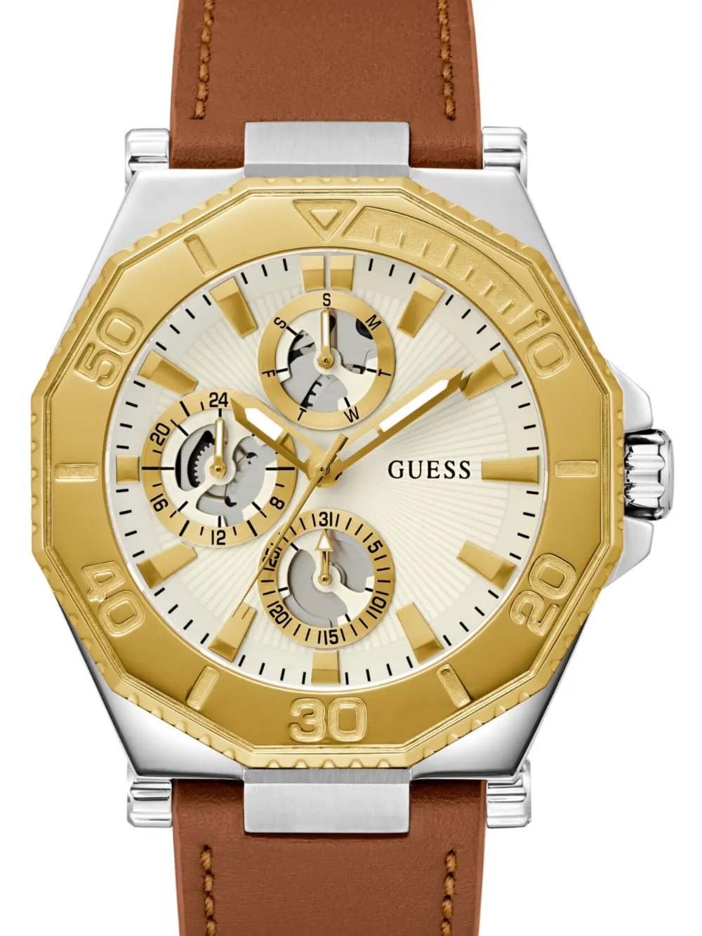 GUESS USA Prime quartz 46 mm horloge - Beige