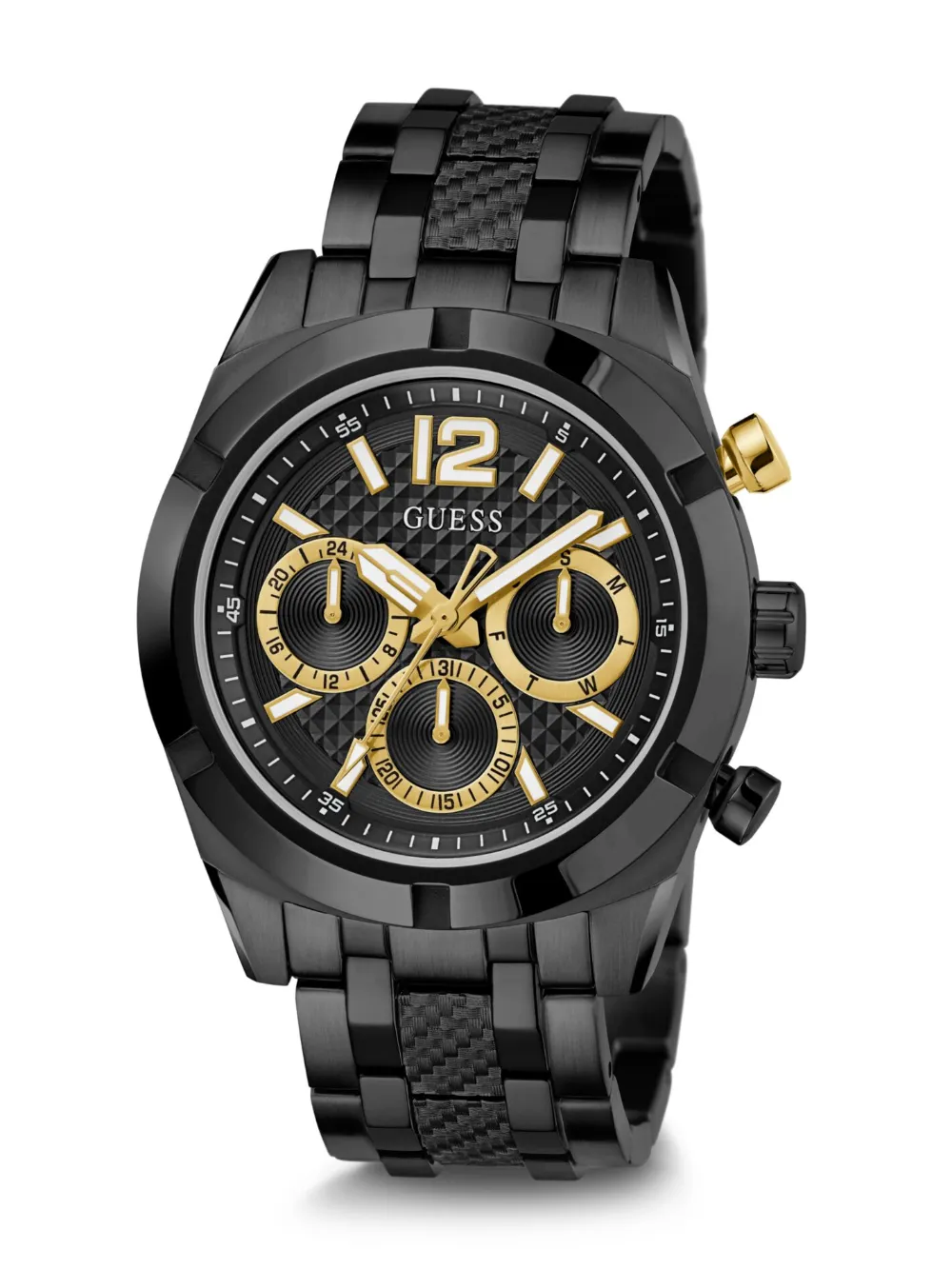 Shop Guess Usa Chronograph Quartz 44mm In Schwarz