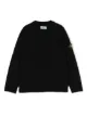 brushed-effect logo-print jumper 