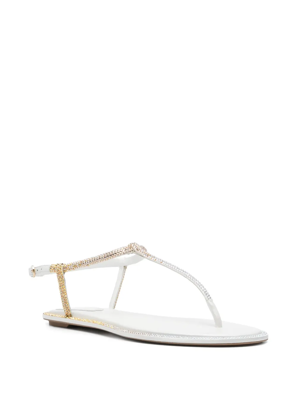 Shop René Caovilla Diana Crystal-embellished Sandals In Silver