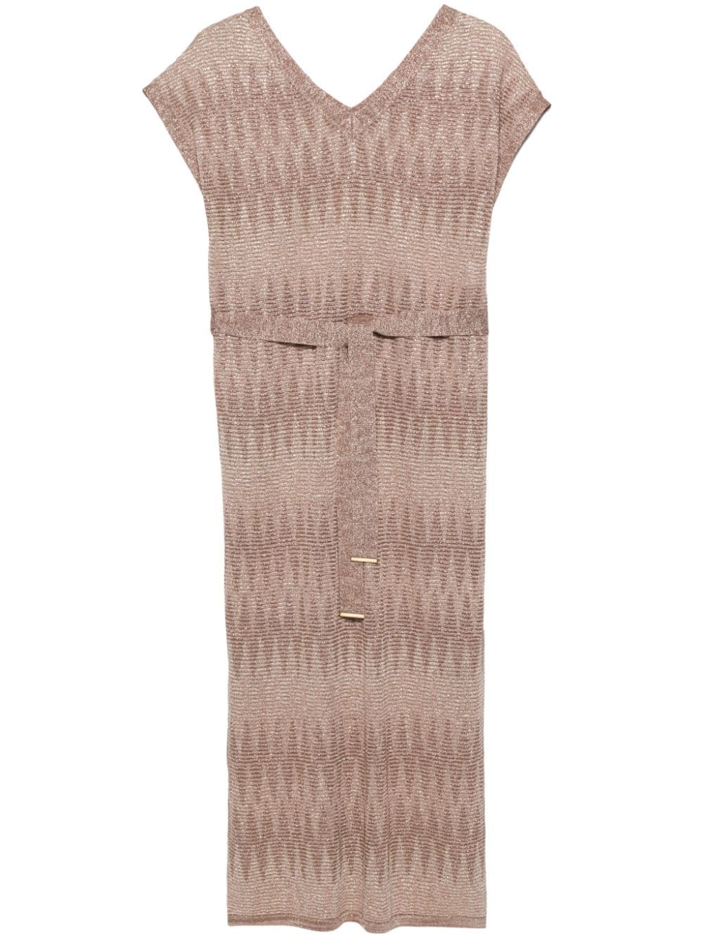 zigzag-print knitted midi dress