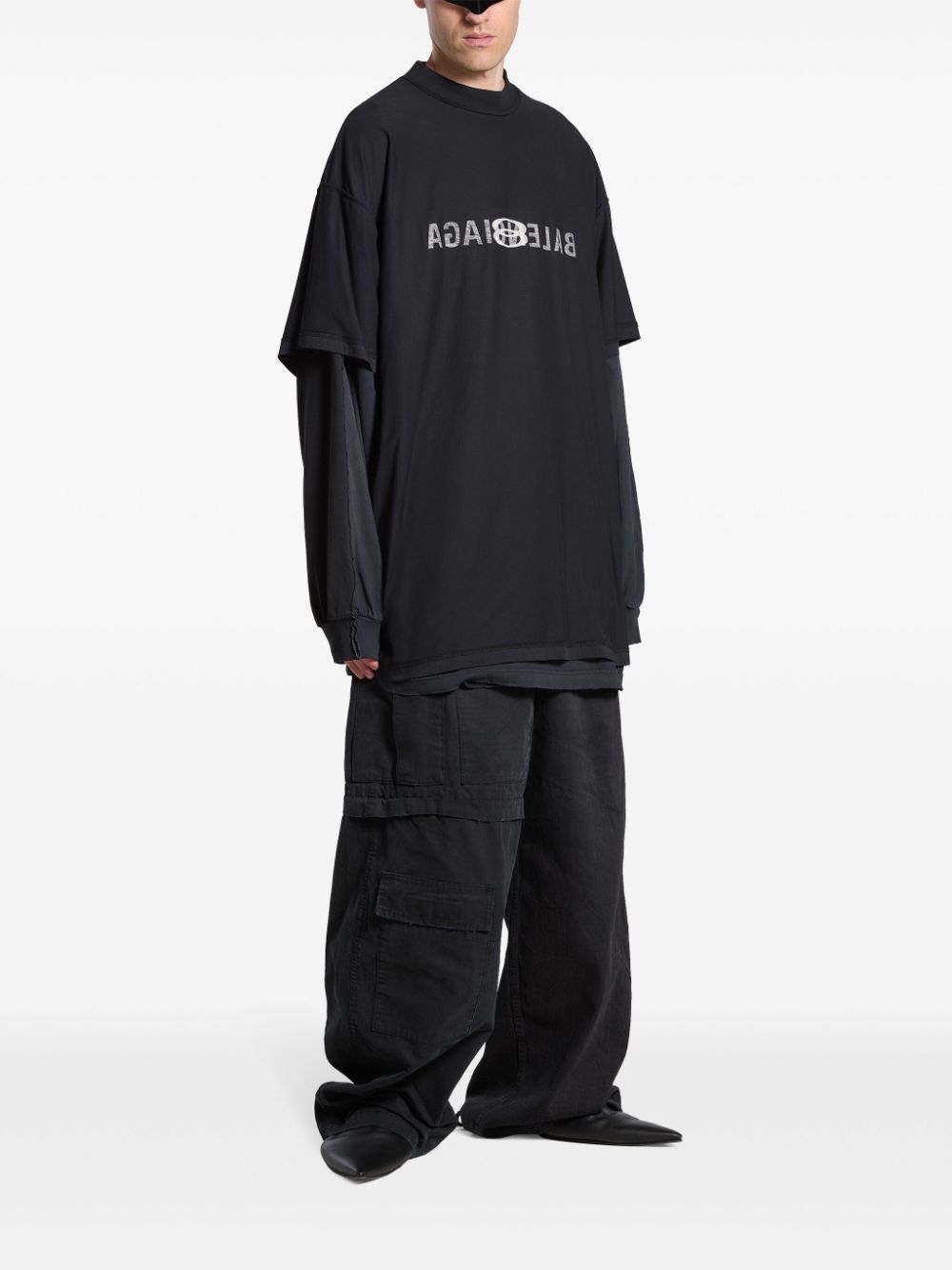 Balenciaga Katoenen T-shirt met logoprint - Zwart