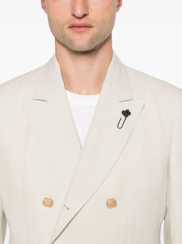 Lardini リネン ダブルジャケット | ニュートラル | FARFETCH JP